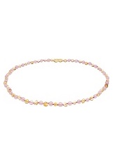 superb teensy rose quartz Baltic amber baby teething necklace